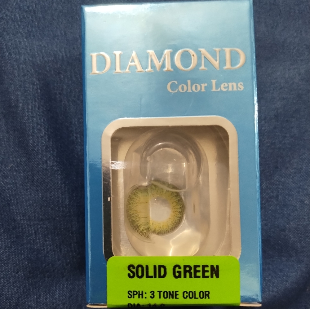 Solid Green 💚 Diamond Color Lens